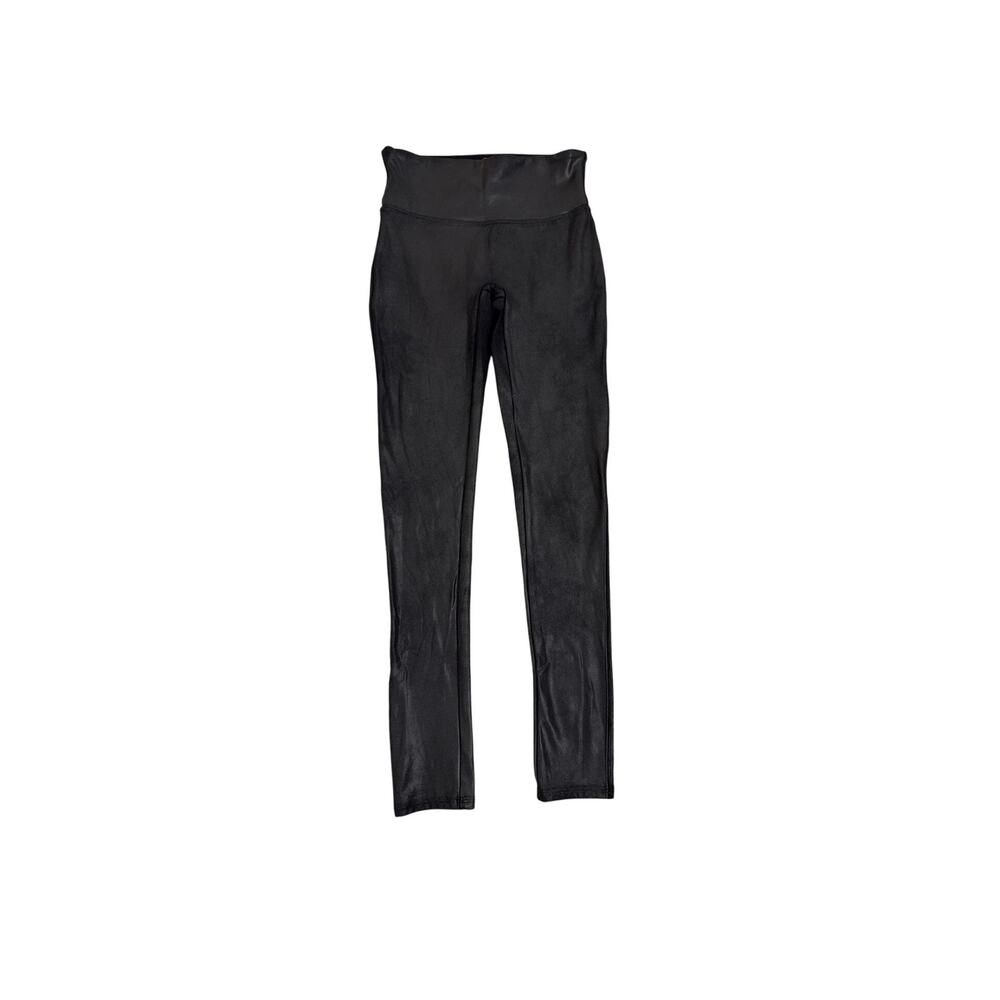 SPANX High Rise Edgy Rocker Black Faux Vegan Leather Leggings Size Women's Small